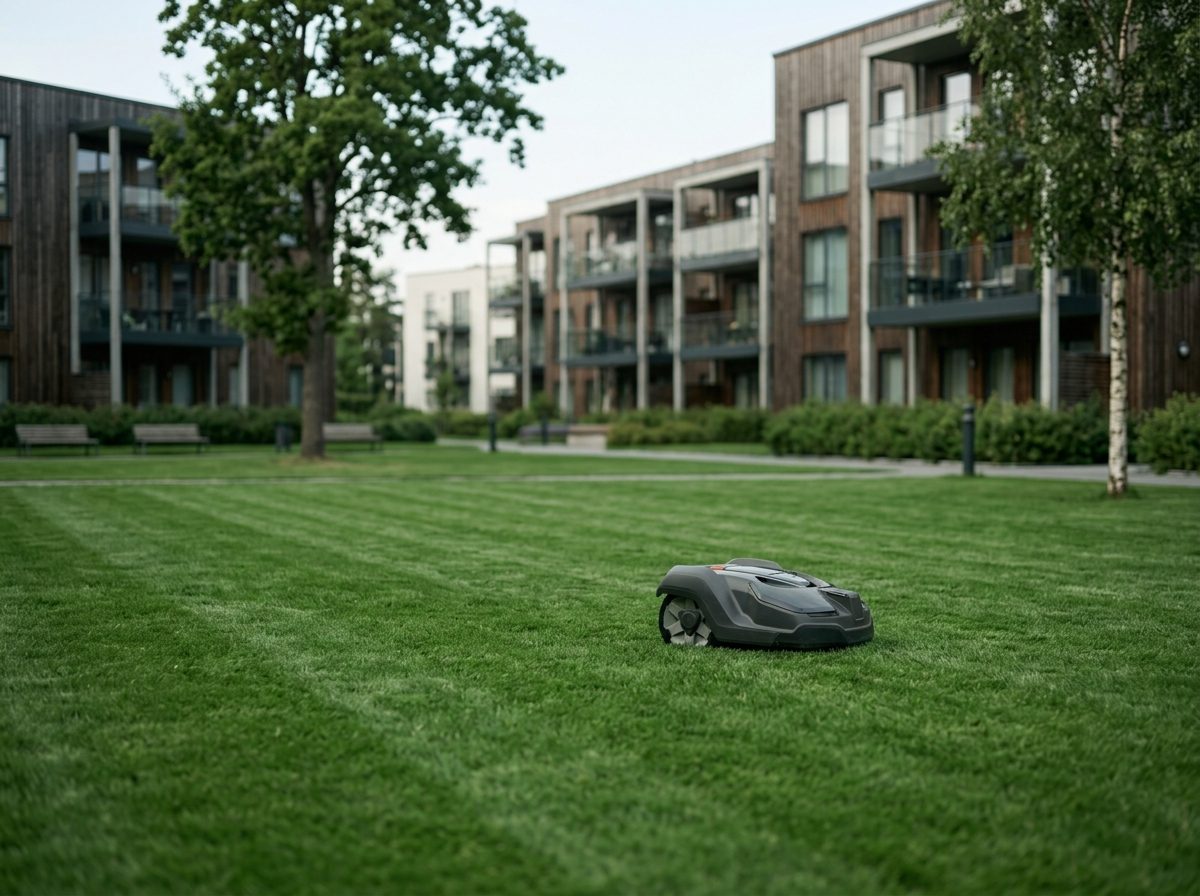 Robotklipper på fellesplen i borettslag